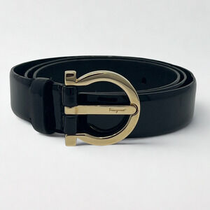 Salvatore Ferragamo Vintage Black Leather Belt · Only One Available